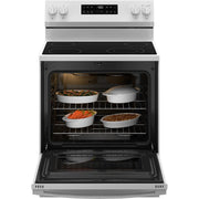 GE 30-inch Freestanding Electric Range with SmartHQ™ GRF400PVWW