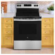 GE 30-inch Freestanding Electric Range with SmartHQ™ GRF400PVSS