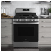 GE 30-inch Freestanding Gas Range with Center Oval Burner GGF500PVSS