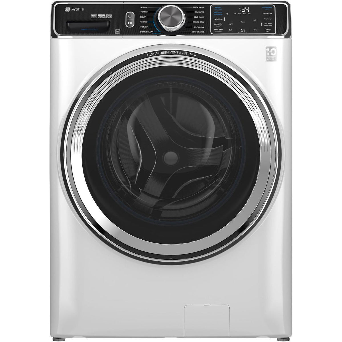 GE Profile 5.3 cu. ft. Front Loading Washer with Microban® Antimicrobial Technology PFW870SSVWW