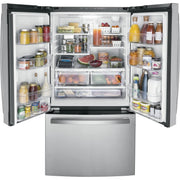 GE 36-inch, 21.9 cu.ft. Counter-Depth French 3-Door Refrigerator with Interior Ice Maker GWE22JYMFS