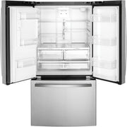 GE 36-inch, 20.6 cu.ft. Counter-Depth French 3-Door Refrigerator with Exterior Ice Maker GYE21JYMFS
