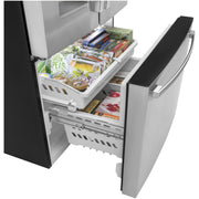 GE 36-inch, 20.6 cu.ft. Counter-Depth French 3-Door Refrigerator with Exterior Ice Maker GYE21JYMFS
