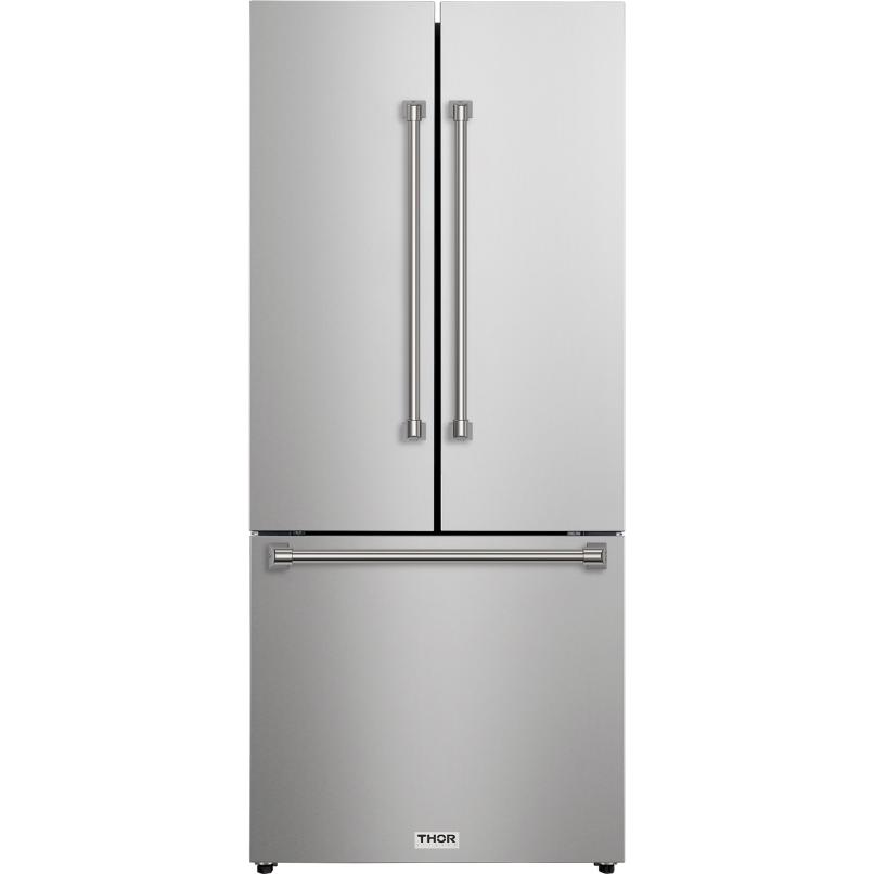 Thor Kitchen 30-inch, 17.7 cu. ft. Counter-Depth French 3-Door Refrigerator with Ice Maker RF3017FFD99