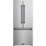 Thor Kitchen 30-inch, 17.7 cu. ft. Counter-Depth French 3-Door Refrigerator with Ice Maker RF3017FFD99-BLU