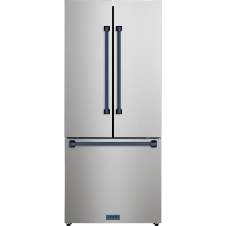 Thor Kitchen 30-inch, 17.7 cu. ft. Counter-Depth French 3-Door Refrigerator with Ice Maker RF3017FFD99-BLU