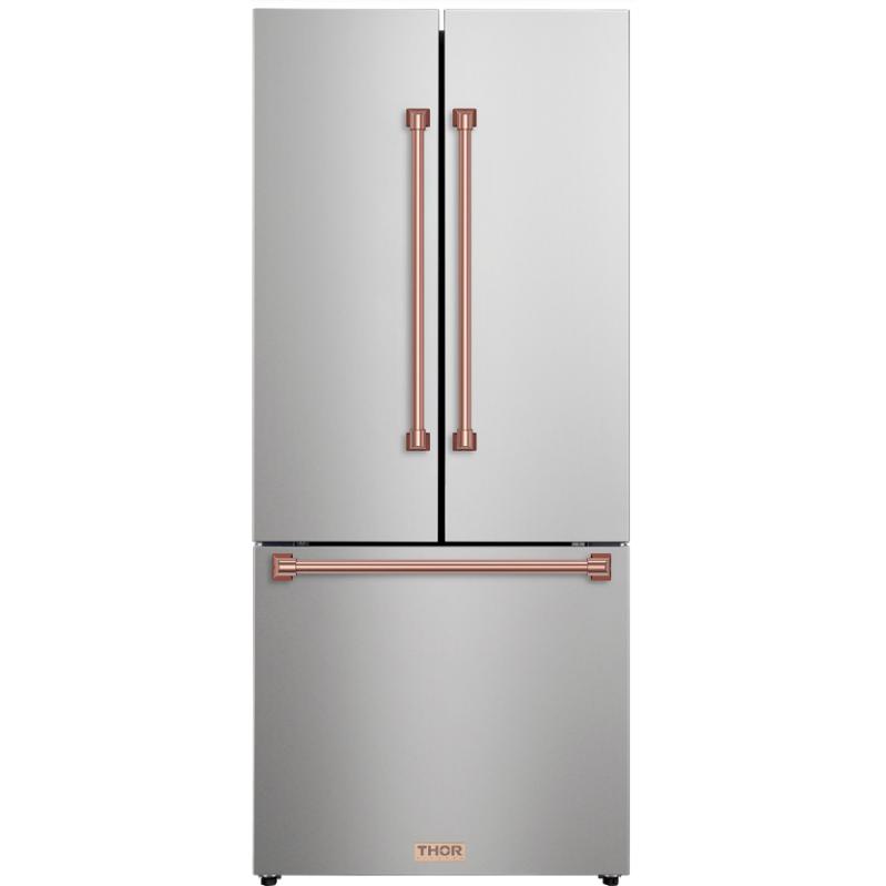 Thor Kitchen 30-inch, 17.7 cu. ft. Counter-Depth French 3-Door Refrigerator with Ice Maker RF3017FFD99-RSG