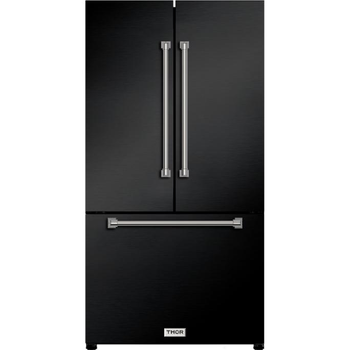 Thor Kitchen 36-inch, 20.3 cu. ft. Counter-Depth French 3-Door Refrigerator with Ice Maker RF3621CTD00-SS