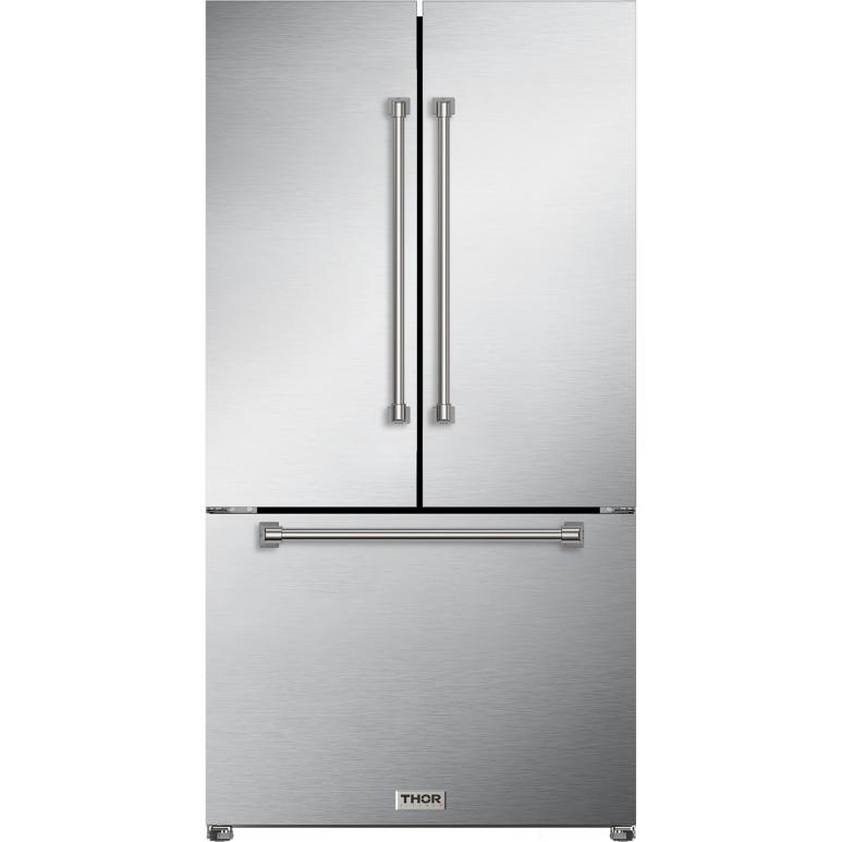 Thor Kitchen 36-inch, 20.3 cu. ft. Counter-Depth French 3-Door Refrigerator with Ice Maker RF3621CTD99