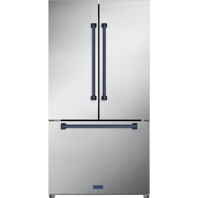 Thor Kitchen 36-inch, 20.3 cu. ft. Counter-Depth French 3-Door Refrigerator with Ice Maker RF3621CTD99-BLU