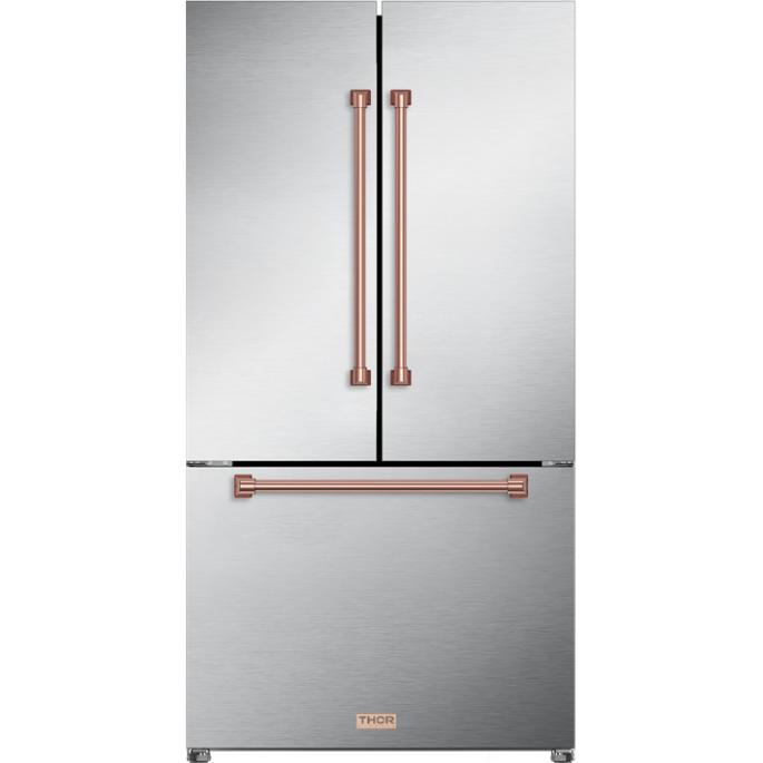 Thor Kitchen 36-inch, 20.3 cu. ft. Counter-Depth French 3-Door Refrigerator with Ice Maker RF3621CTD99-RSG