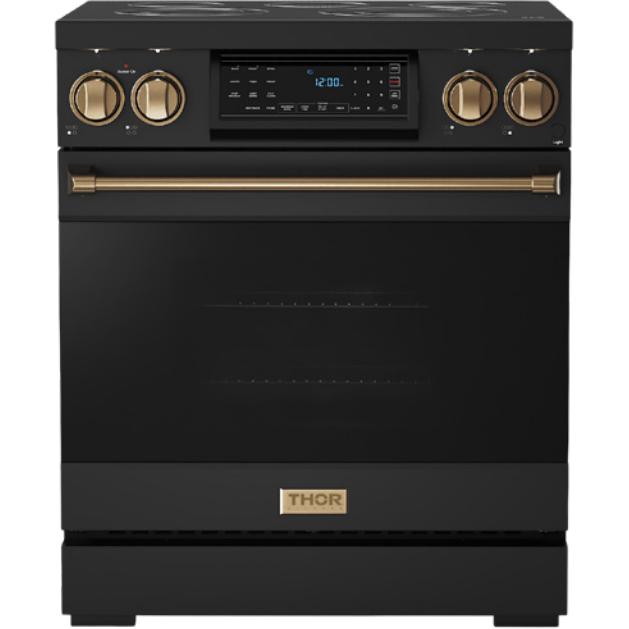 Thor Kitchen 30-inch Freestanding Electric Range with Tilt Panel RSE30B-BRZ