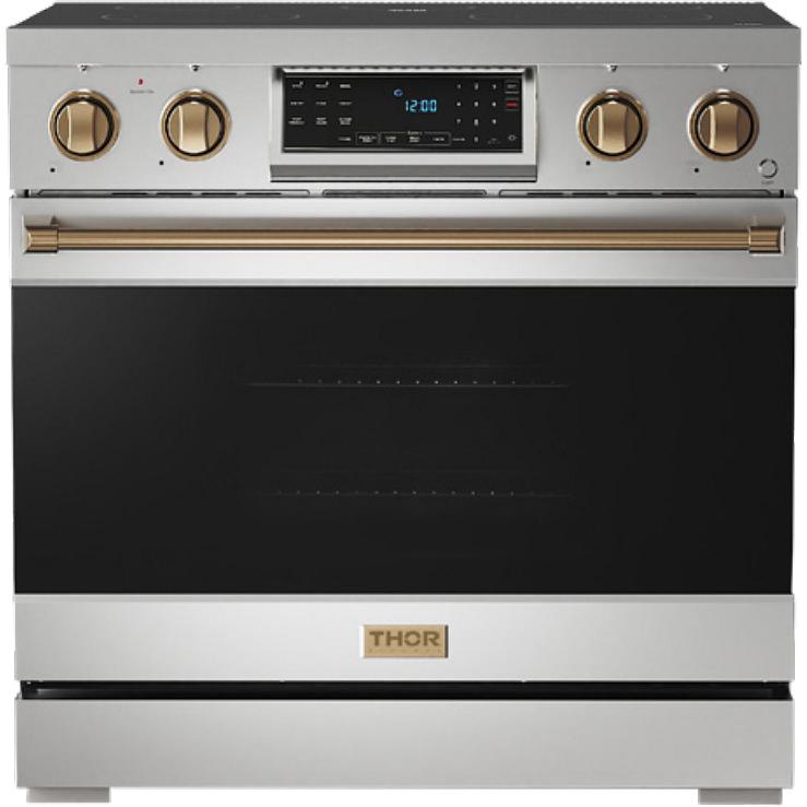 Thor Kitchen 36-inch Freestanding Electric Range with Tilt Panel RSE36-BRZ