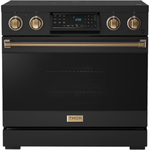 Thor Kitchen 36-inch Freestanding Electric Range with Tilt Panel RSE36B-BRZ
