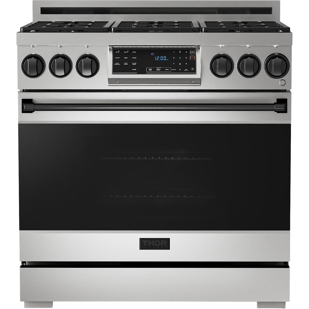 Thor Kitchen 36-inch Freestanding Gas Range with Tilt Panel RSG36-BLK