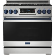 Thor Kitchen 36-inch Freestanding Gas Range with Tilt Panel RSG36-BLU