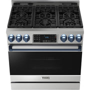 Thor Kitchen 36-inch Freestanding Gas Range with Tilt Panel RSG36LP-BLU
