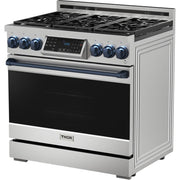 Thor Kitchen 36-inch Freestanding Gas Range with Tilt Panel RSG36LP-BLU