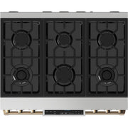 Thor Kitchen 36-inch Freestanding Gas Range with Tilt Panel RSG36-BRZ
