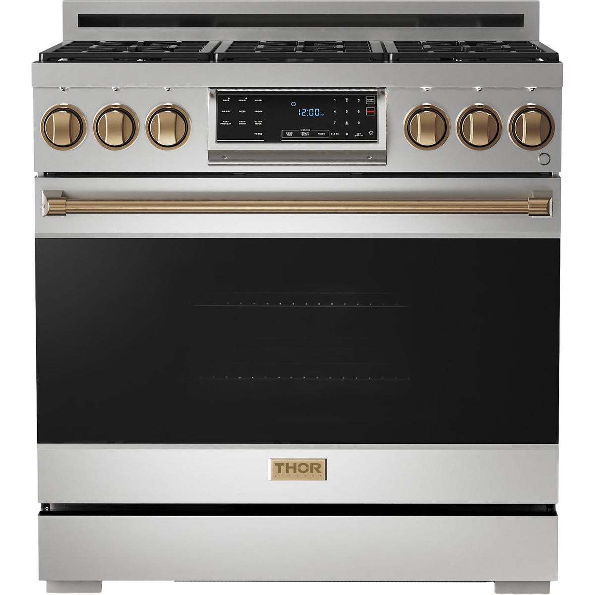 Thor Kitchen 36-inch Freestanding Gas Range with Tilt Panel RSG36LP-BRZ