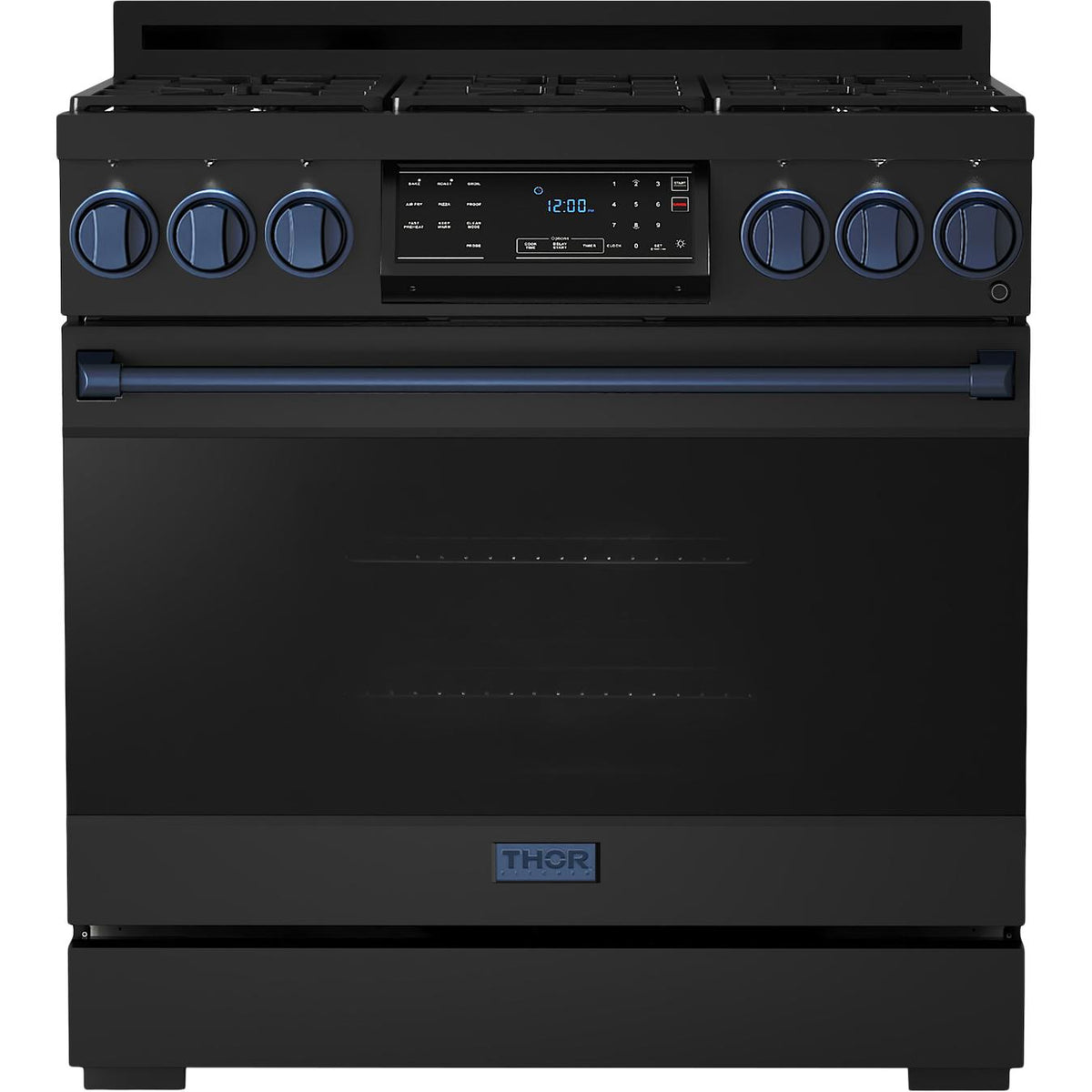 Thor Kitchen 36-inch Freestanding Gas Range with Tilt Panel RSG36B-BLU