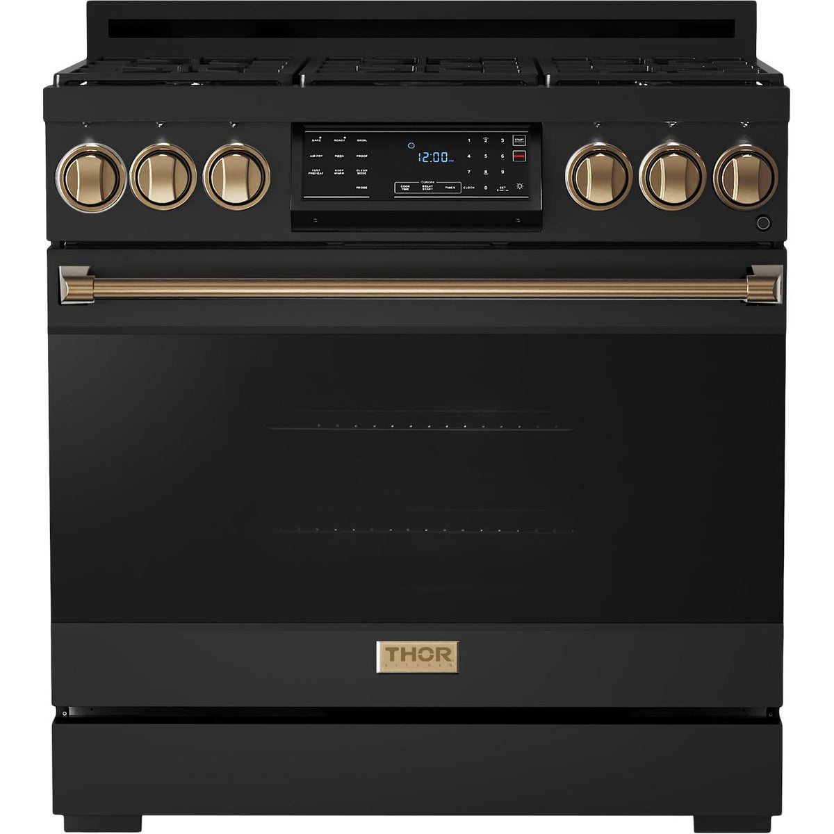 Thor Kitchen 36-inch Freestanding Gas Range with Tilt Panel RSG36BLP-BRZ