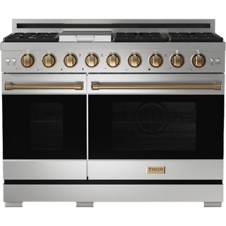 Thor Kitchen 48-inch Freestanding Gas Range with Convection Technology RSG48E-BRZ