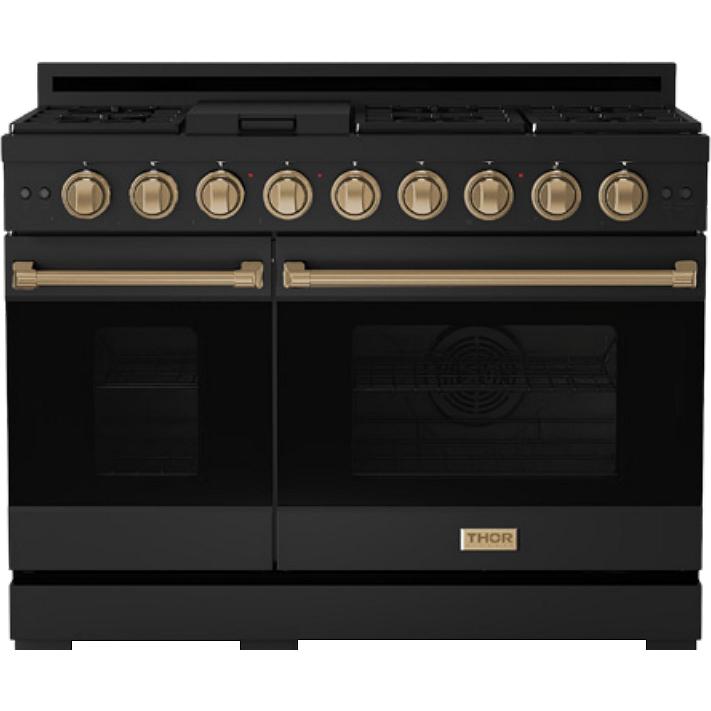 Thor Kitchen 48-inch Freestanding Gas Range with Convection Technology RSG48EBLP-BRZ