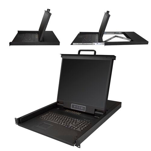 StarTech RKCONS1916K 16-port 1U Rackmount Steel KVM Console