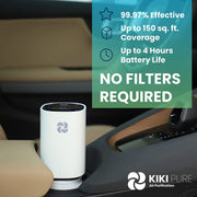 KIKI Pure Pro Personal Air Purifier/Ionizer - White