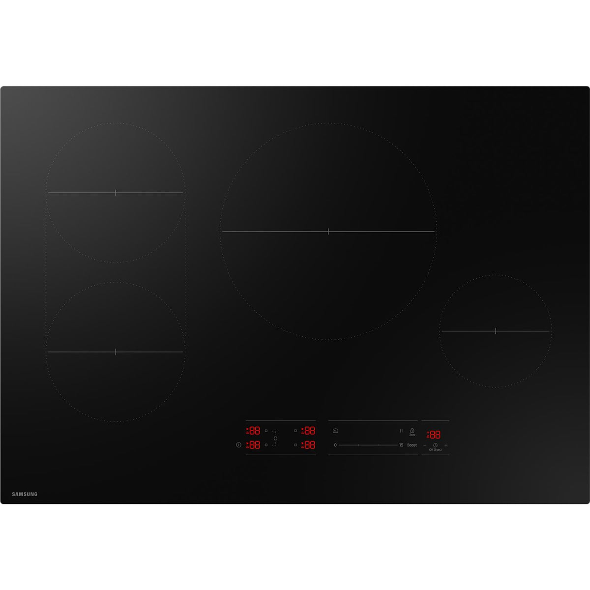 Samsung 30-Inch 4-Element Smart Induction Cooktop with Digital Touch Controls CC70F30S2DAA