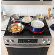 GE 30-inch Slide-in Electric Range with Crisp Mode GRS500PVBB