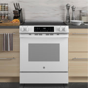 GE 30-inch Slide-in Electric Range with Crisp Mode GRS500PVWW