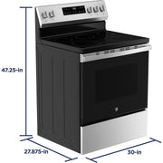 GE 30-inch Freestanding Electric Range with Crisp Mode GRF500SVSS