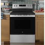 GE 30-inch Freestanding Electric Range with Crisp Mode GRF500SVSS