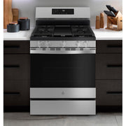 GE Profile 30-inch Smart Freestanding Gas Convection Range with No Preheat Air Fry and EasyWash™ Oven Tray PGF700AYFS