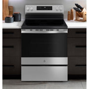 GE Profile 30-inch Smart Freestanding Electric Convection Range with No Preheat Air Fry and EasyWash™ Oven Tray PRF700AYFS