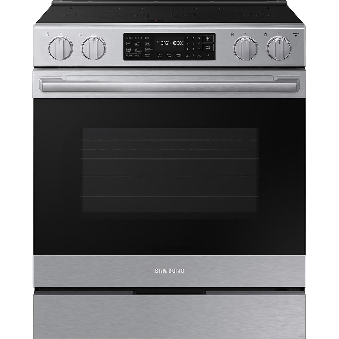 Samsung 30-inch Slide-in Electric Range with Wi-Fi NSE80H63SRAA