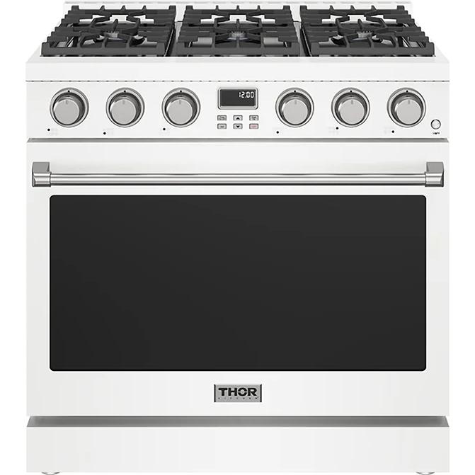 Thor Kitchen 36-inch Freestanding Gas Range with Convection Technology ARG36W
