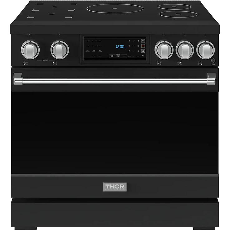 Thor Kitchen 36-inch Freestanding Induction/Electric Range with Tilt Panel RSI36B-SS