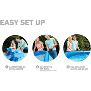 Intex 26175EH Easy Set Inflatable Pool (18' x 48") + Deluxe Pool Skimmer