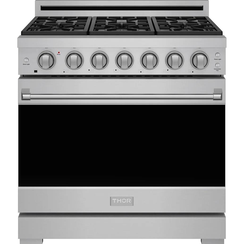 Thor Kitchen 36-inch Freestanding Gas Range with Precision Knob Control RSG36P