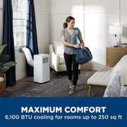 GE 6,100 BTU Portable Air Conditioner with Dehumidifier, White - Refurbished