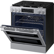 Samsung 30-inch, 6.0 cu. ft. Slide-in Gas Range with True Convection Technology NSG90H60DRAA