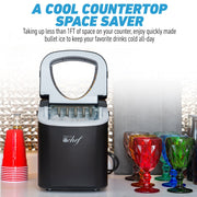 Deco Chef Compact Countertop Ice Maker 26LBs in 24HRs, 9 Ice Cubes in 6 Minutes, Black