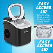 Deco Chef Compact Countertop Ice Maker 26LBs in 24HRs, 9 Ice Cubes in 6 Minutes, Black