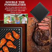 Deco Chef Electric Pizza Oven with 12" 2-in-1 Pizza Stone and Grill, 13" Double Wall Oven