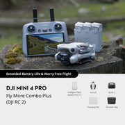DJI Mini 4 Pro 4K HDR Drone Fly More Combo Plus with RC 2 Remote CP.MA.00000740.01