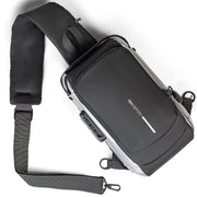 Deco Essentials Sling Backpack, Anti-Theft Combo Zipper Lock, External USB Charging, Waterproof