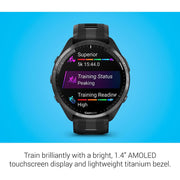 Garmin Forerunner 965 Running Smartwatch, Black and Powder Gray